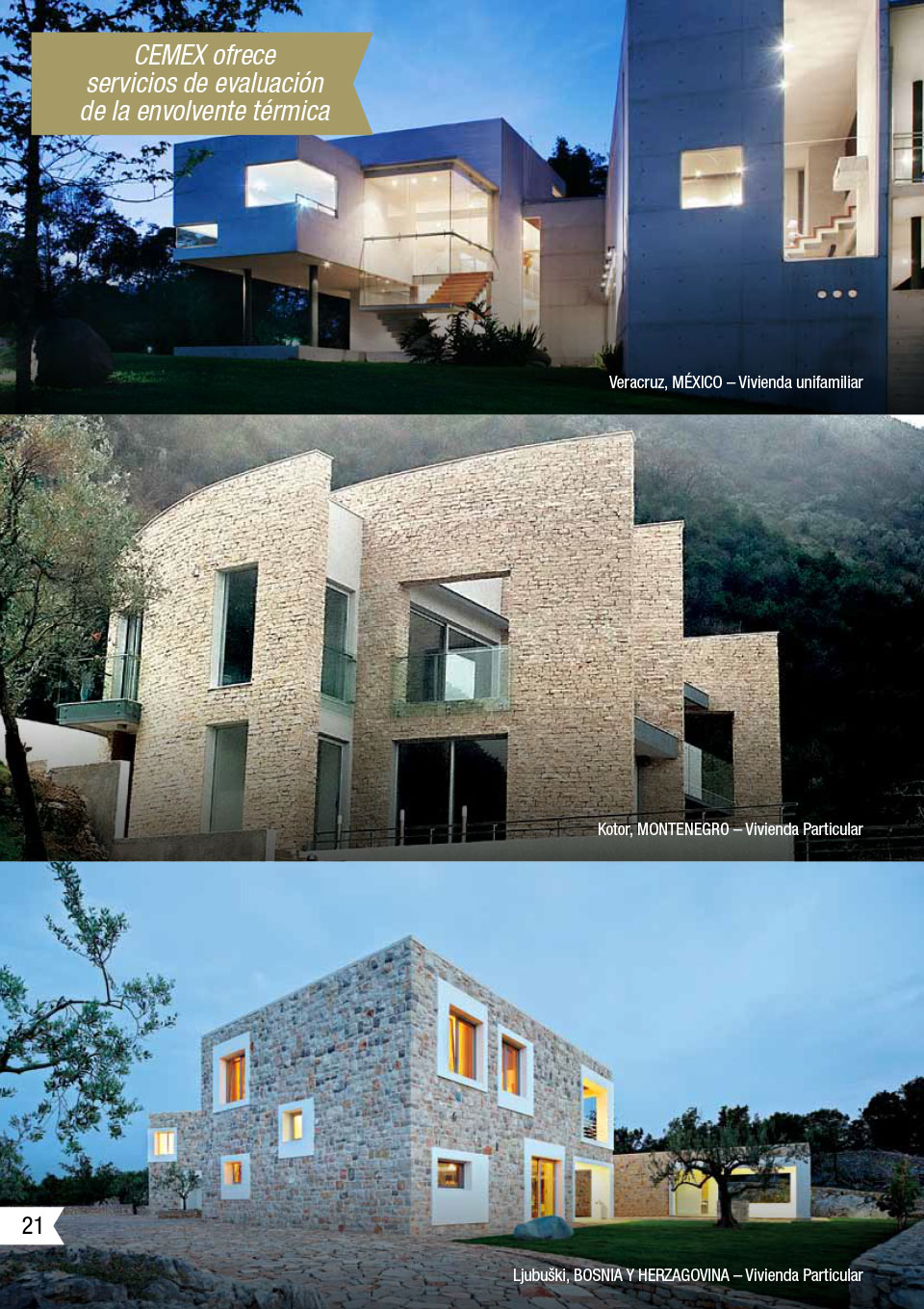 Una imagen que muestra algunos de los proyectos de CEMEX utilizando la solución de viviendas energéticamente eficientes.