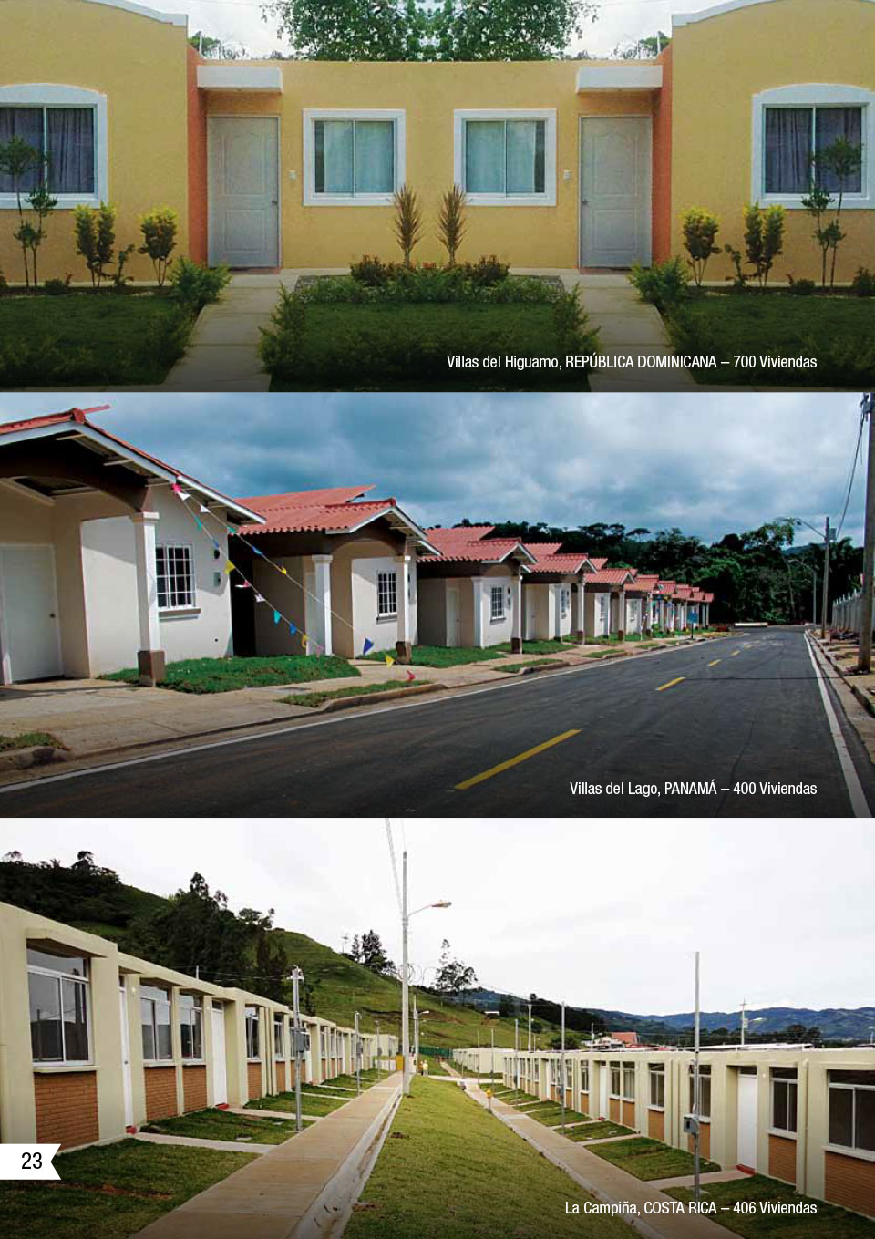 Una imagen que muestra algunos de los proyectos de CEMEX utilizando la solución de viviendas asequibles.