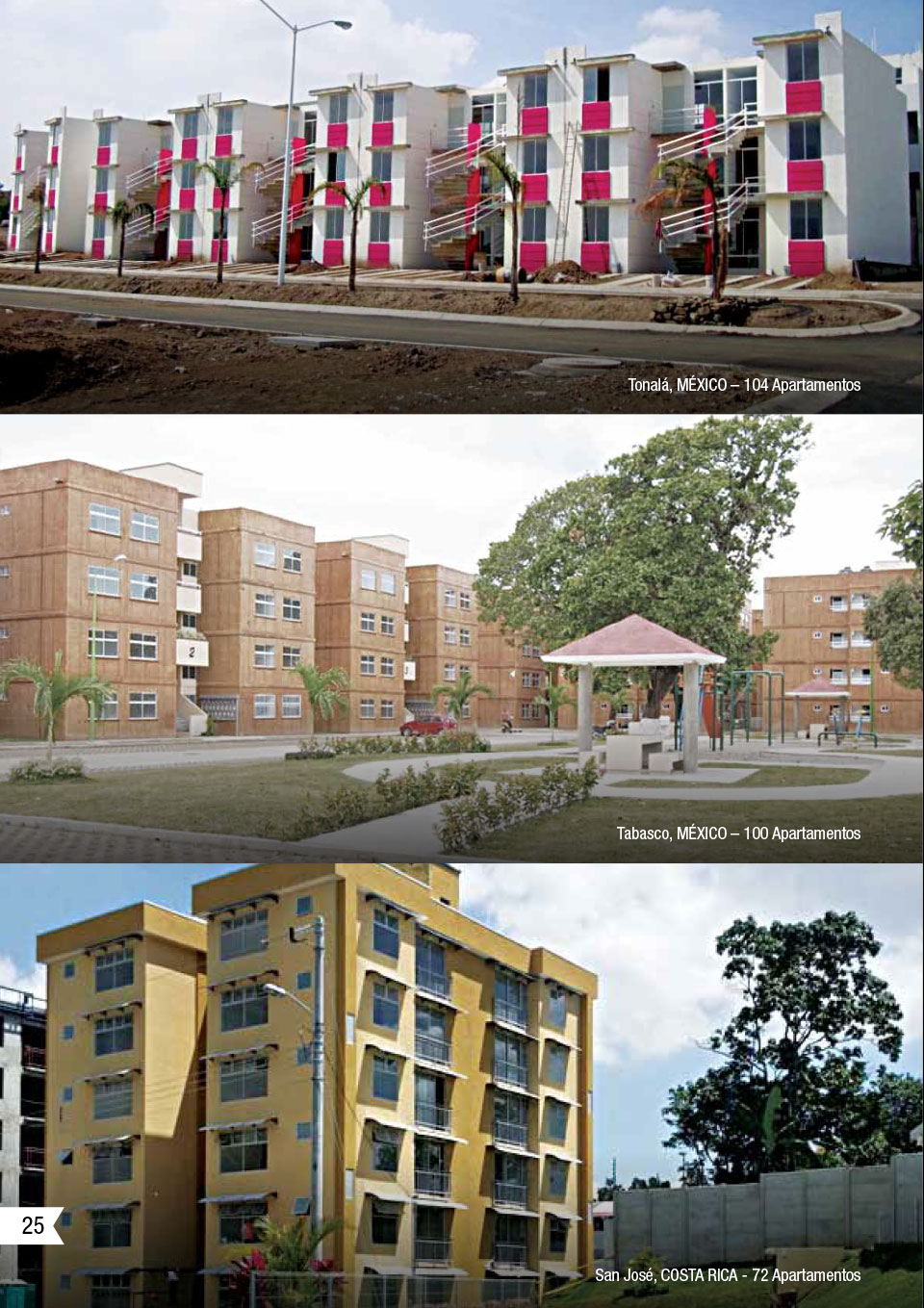 Una imagen que muestra algunos de los proyectos de CEMEX utilizando la solución de vivienda vertical.